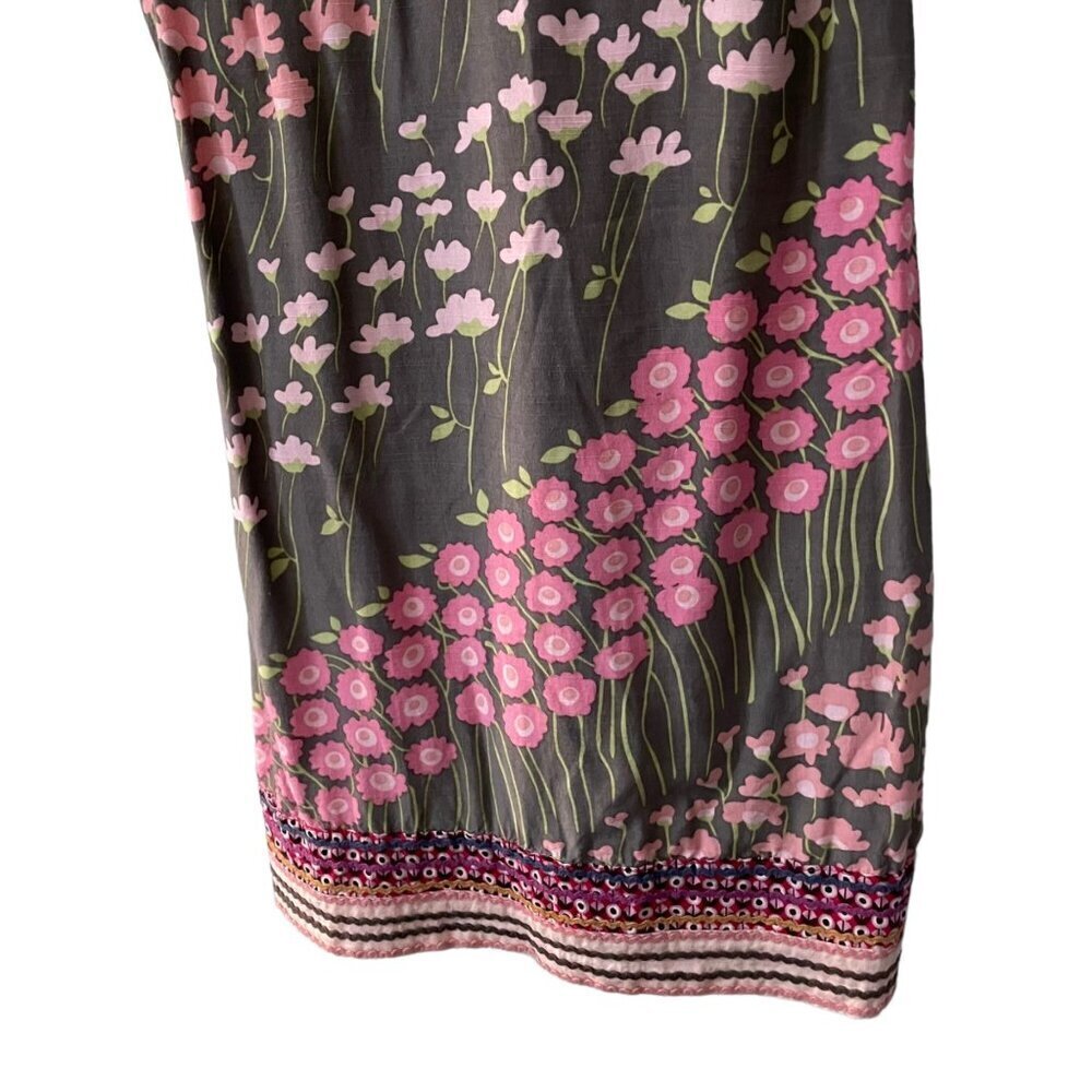 Free People Sleeveless Floral Boho Split V-Neck Shift Dress Womens 2 Fairycore - Picture 3 of 10
